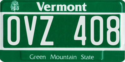 VT license plate OVZ408
