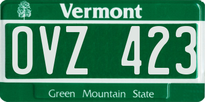 VT license plate OVZ423