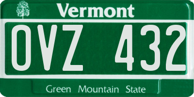 VT license plate OVZ432