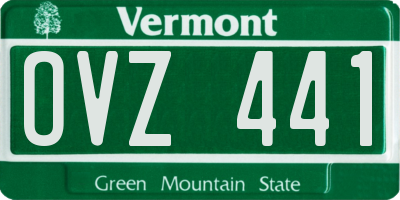 VT license plate OVZ441