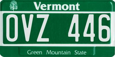 VT license plate OVZ446