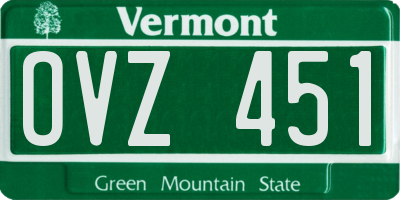VT license plate OVZ451