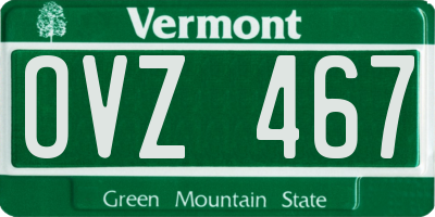 VT license plate OVZ467