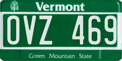 VT license plate OVZ469