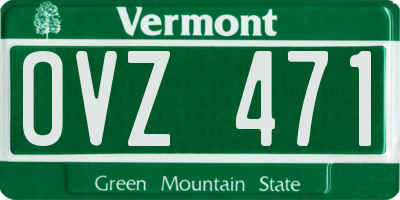 VT license plate OVZ471