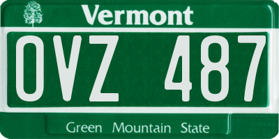 VT license plate OVZ487