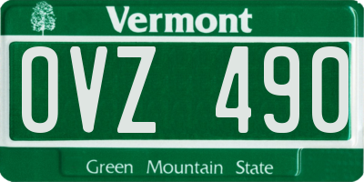 VT license plate OVZ490