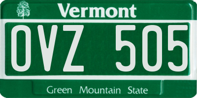 VT license plate OVZ505