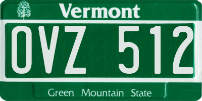 VT license plate OVZ512