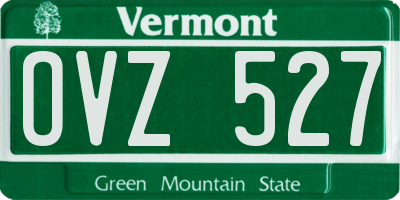 VT license plate OVZ527