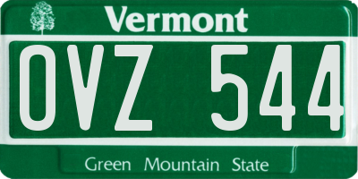 VT license plate OVZ544