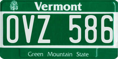 VT license plate OVZ586