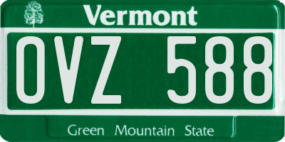VT license plate OVZ588