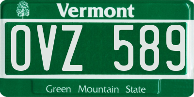 VT license plate OVZ589