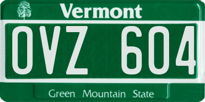 VT license plate OVZ604