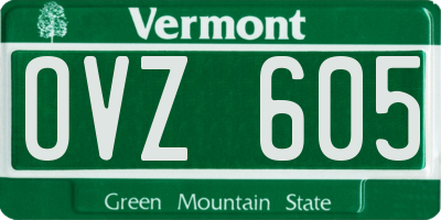 VT license plate OVZ605