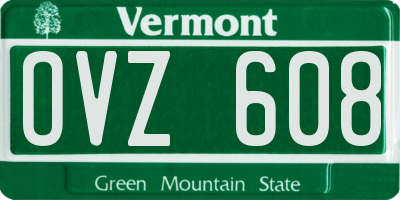 VT license plate OVZ608