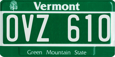 VT license plate OVZ610