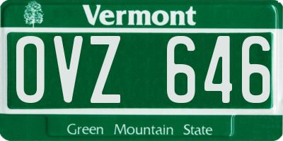 VT license plate OVZ646