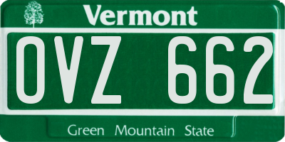 VT license plate OVZ662