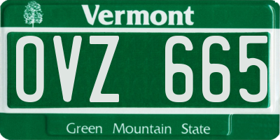 VT license plate OVZ665