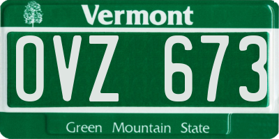 VT license plate OVZ673