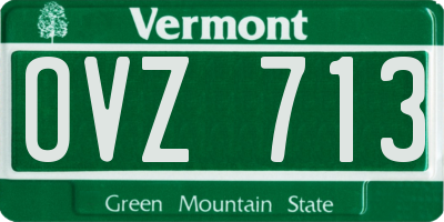VT license plate OVZ713