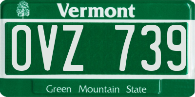 VT license plate OVZ739