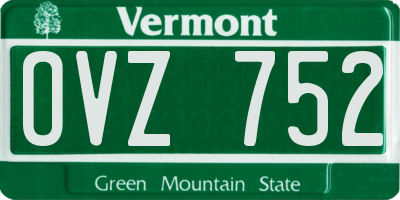 VT license plate OVZ752