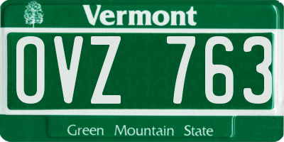 VT license plate OVZ763