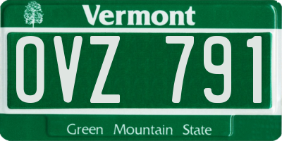 VT license plate OVZ791