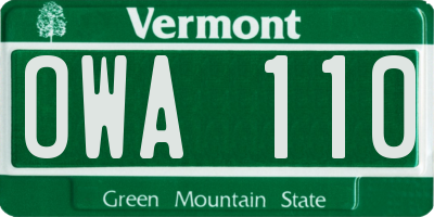 VT license plate OWA110