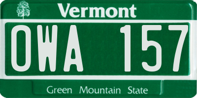 VT license plate OWA157