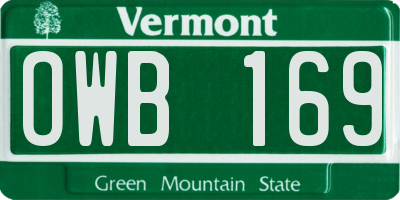 VT license plate OWB169