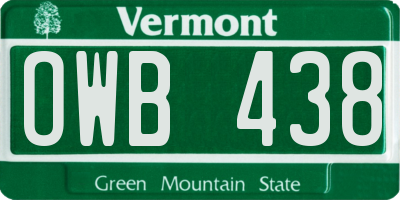 VT license plate OWB438