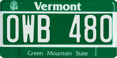 VT license plate OWB480