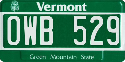 VT license plate OWB529