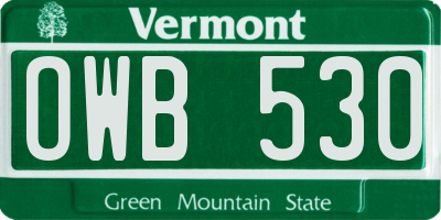VT license plate OWB530