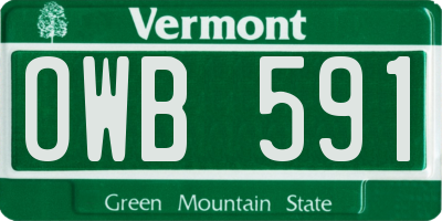 VT license plate OWB591