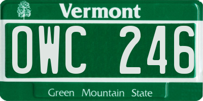 VT license plate OWC246