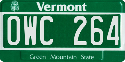 VT license plate OWC264