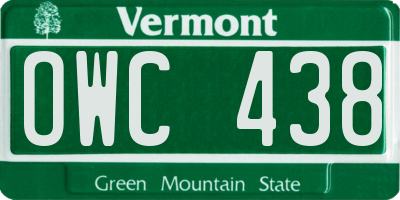 VT license plate OWC438