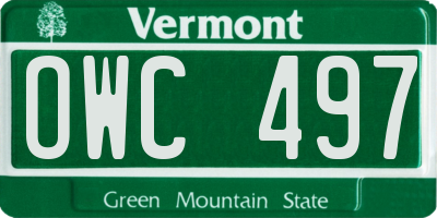 VT license plate OWC497