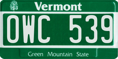 VT license plate OWC539