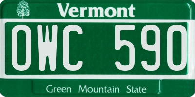 VT license plate OWC590