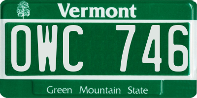 VT license plate OWC746
