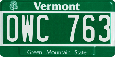 VT license plate OWC763