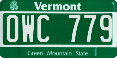VT license plate OWC779