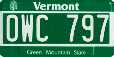 VT license plate OWC797