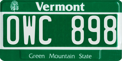 VT license plate OWC898